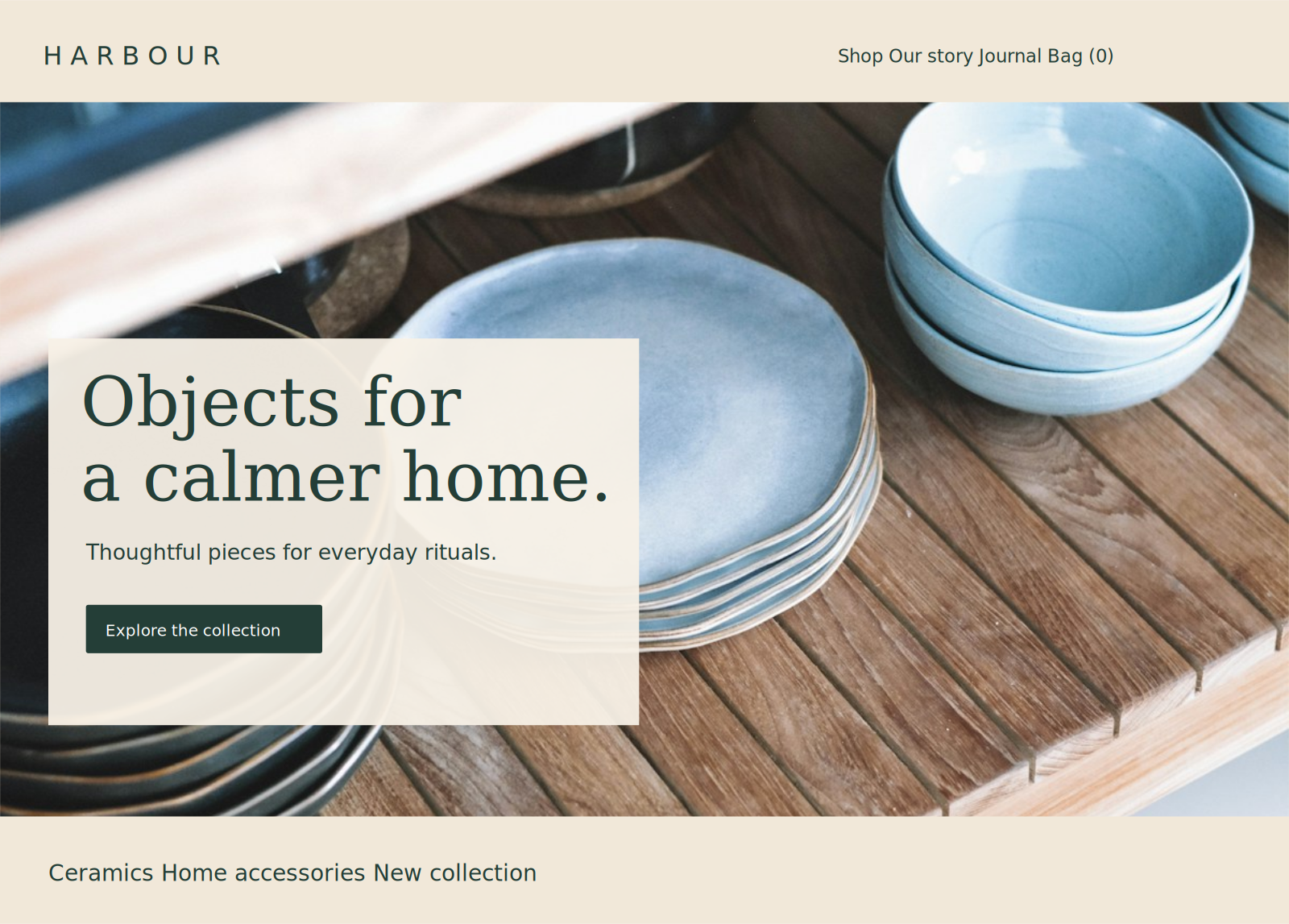 Full view of a bespoke ecommerce website concept