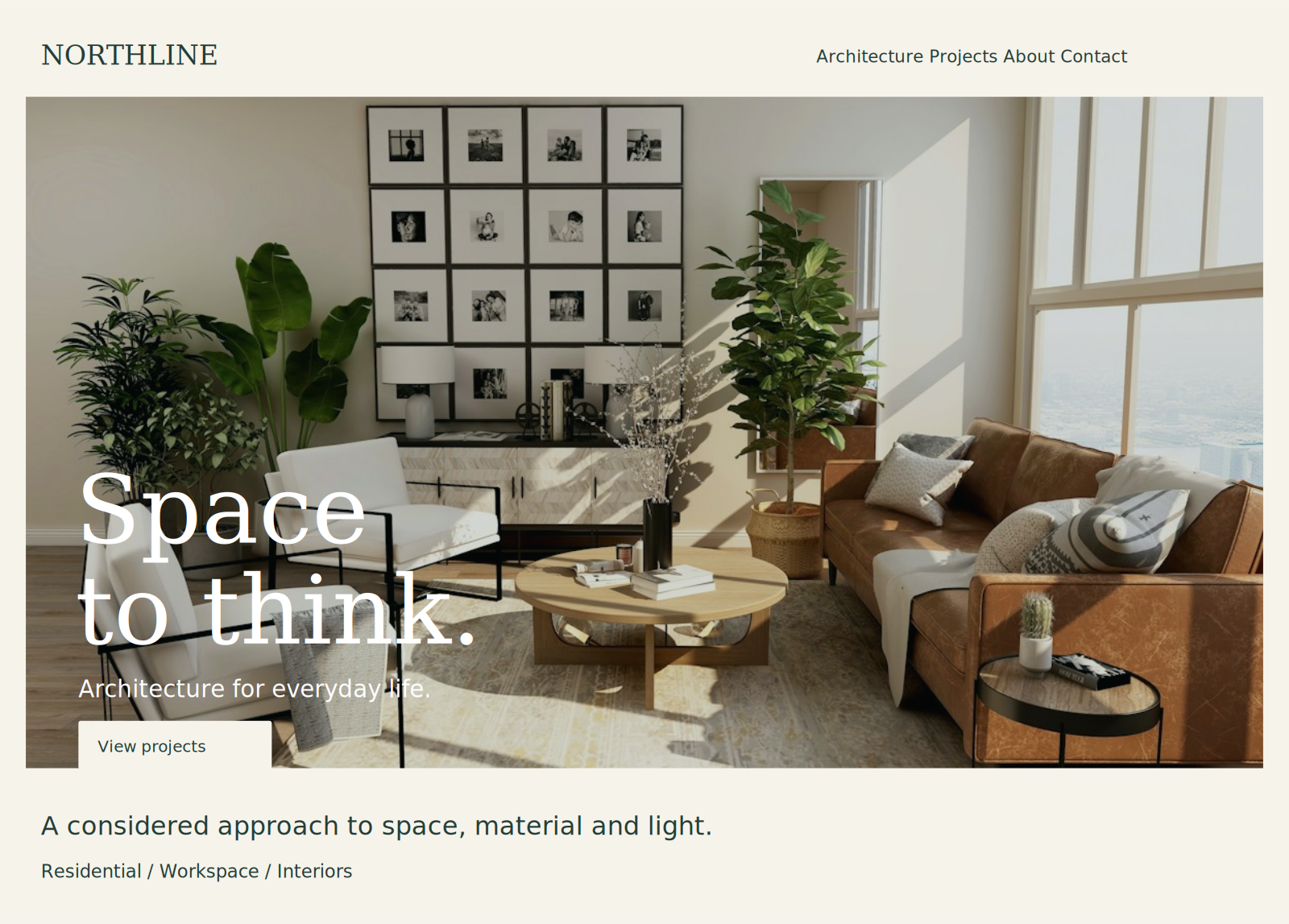 Full view of a corporate website concept
